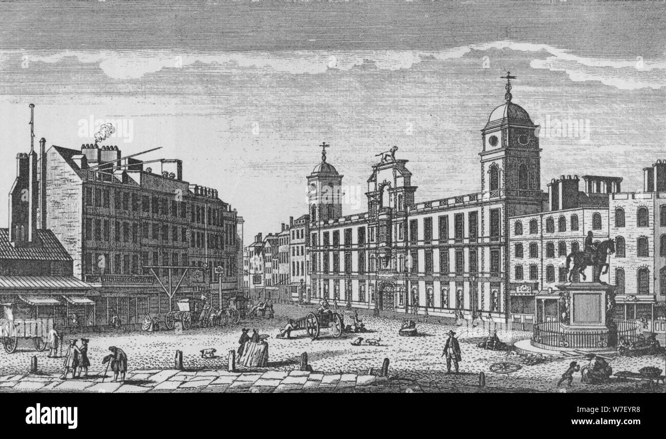 Northumberland House, Charing Cross, Westminster, c1753 (1911). Artista: Thomas Bowles. Foto Stock