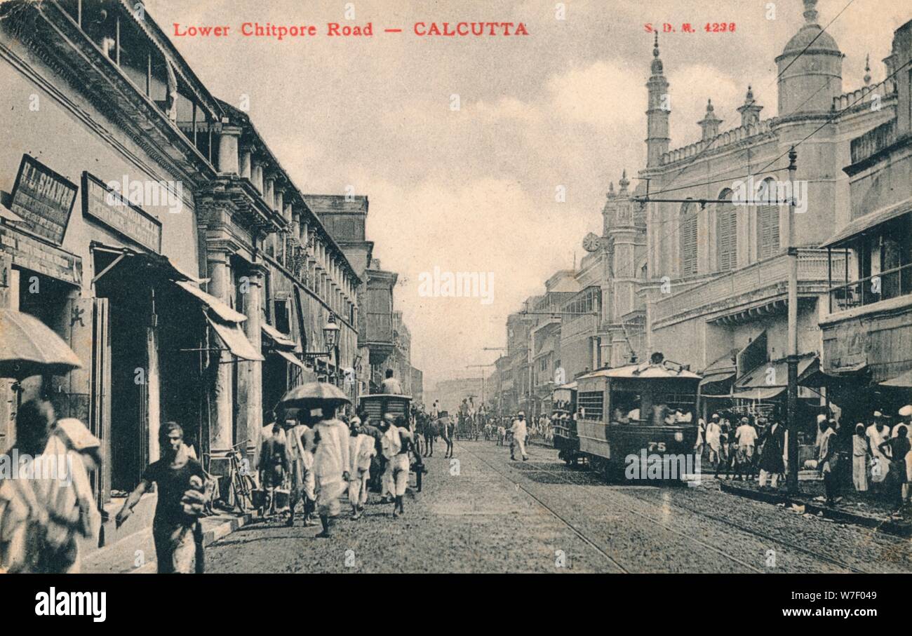'Inferiore Chitpore Road - Calcutta', C1910. Artista: sconosciuto. Foto Stock