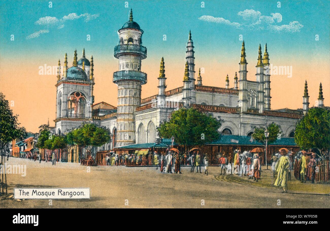 "La moschea Rangoon', C1888. Artista: sconosciuto. Foto Stock