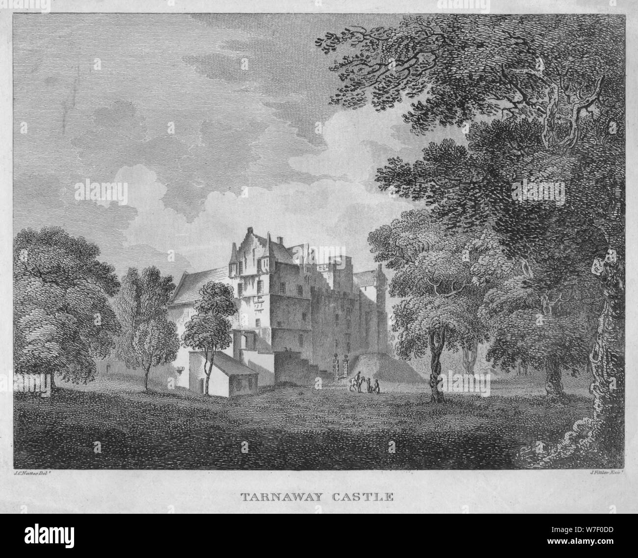 "Tarnaway Castello', 1804. Artista: James Fittler. Foto Stock