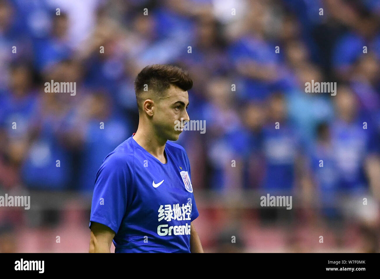 Il calcio italiano player Stephan El Shaarawy di Shanghai Groenlandia Shenhua reagisce come egli compete contro Wuhan Zall nel loro ventunesimo partita durante il 2019 Chinese Football Association Super League (CSL) in Cina a Shanghai, 2 agosto 2019. Shanghai Groenlandia Shenhua giocato disegnare a Wuhan Zall 2-2. Foto Stock Il calcio italiano player Stephan El Shaarawy di Shanghai Groenlandia Shenhua reagisce come egli compete contro Wuhan Zall nel loro ventunesimo partita durante il 2019 Chinese Football Association Super League (CSL) in Cina a Shanghai, 2 agosto 2019. Shanghai Groenlandia Shenhua giocato disegnare a Wuhan Zall 2-2. Foto Stock