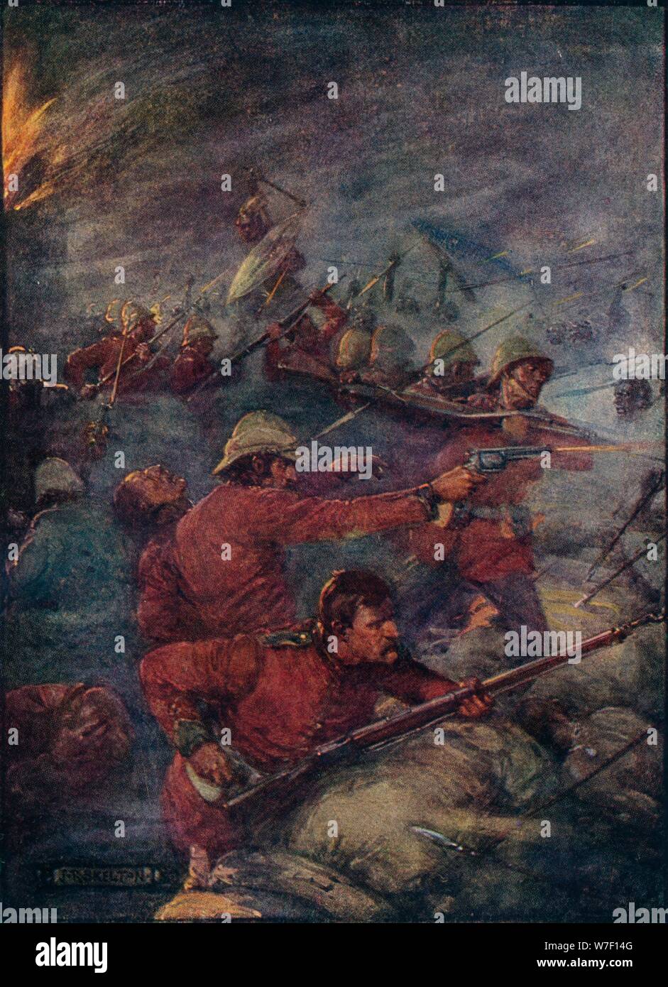 " Così fecero un centinaio di uomini mantenere tre mila selvaggi a Bay', c1908, C1920). Artista: Joseph Ratcliffe Skelton. Foto Stock