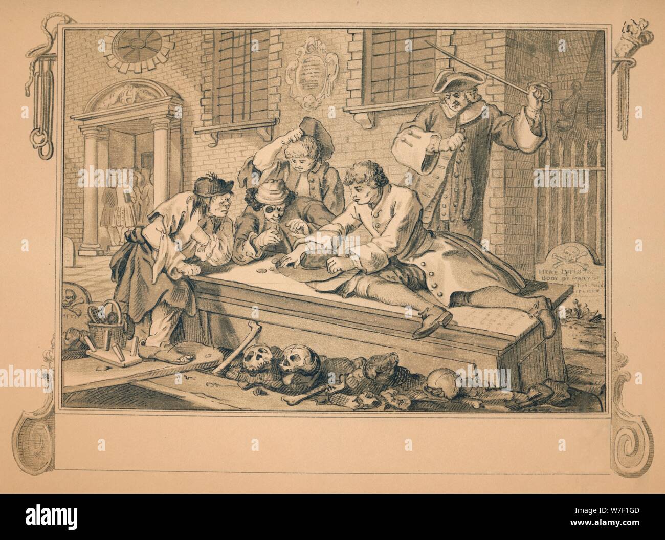 Schizzo per " industria e ozio" - Piastra III, 1747. Artista: William Hogarth. Foto Stock