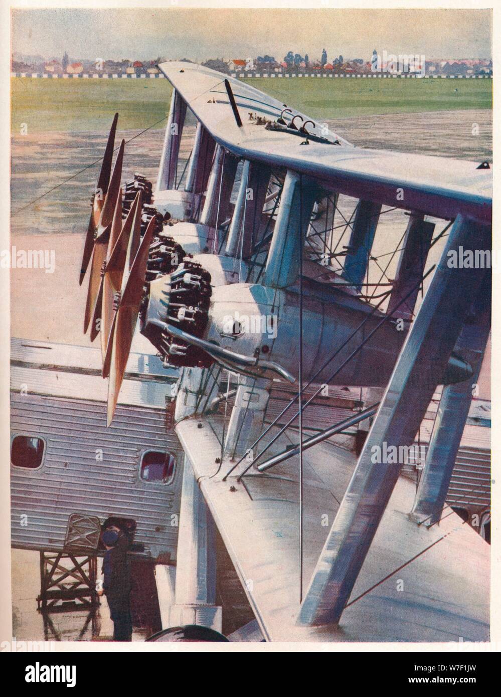 I quattro Bristol Jupiter motori dell'Imperial Airways liner 'Scylla', C1936 (C1937). Artista: sconosciuto. Foto Stock