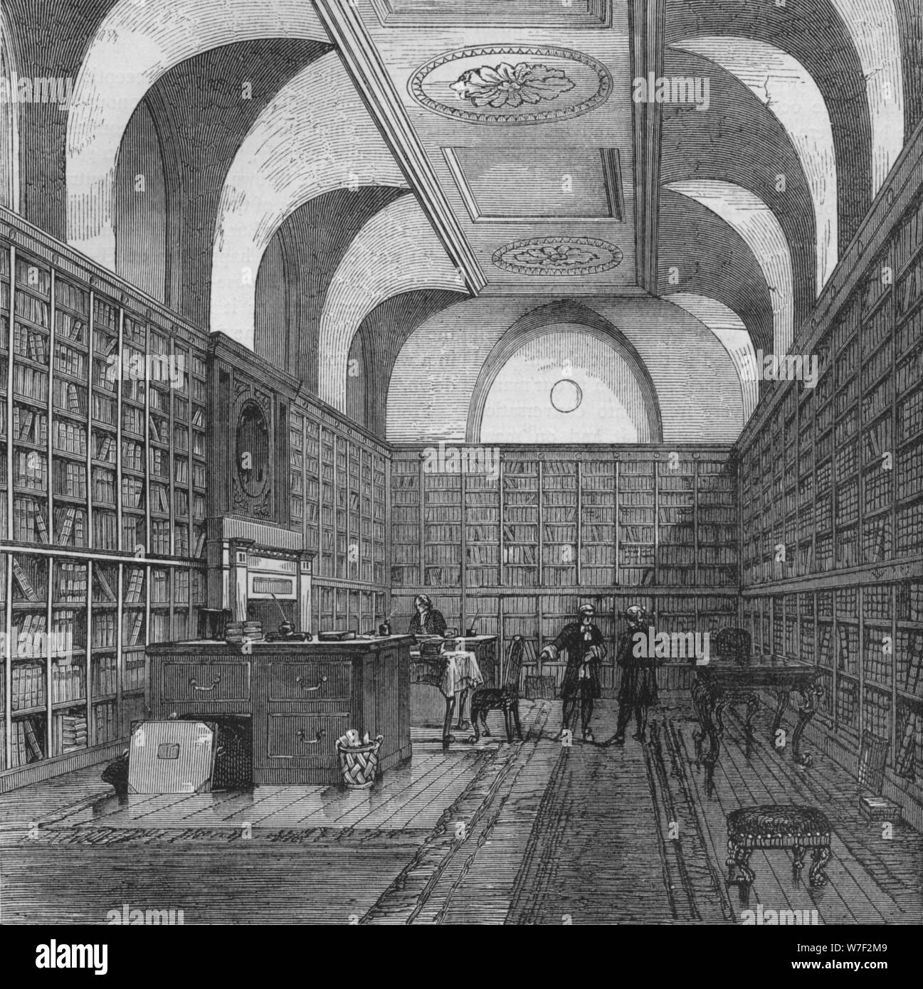 Il Re della biblioteca, Buckingham House, Westminster, London, 1775 (1878). Artista: sconosciuto. Foto Stock