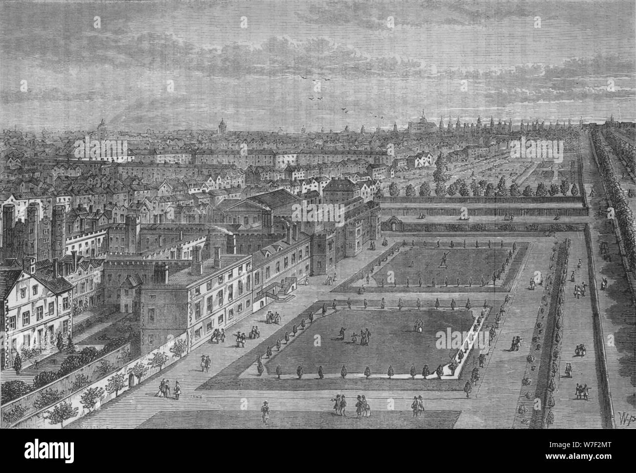 Vecchio vista di St James's Palace, Westminster, London, prima del Grande Incendio di Londra, c1870 (1878). Artista: Joseph Swain. Foto Stock