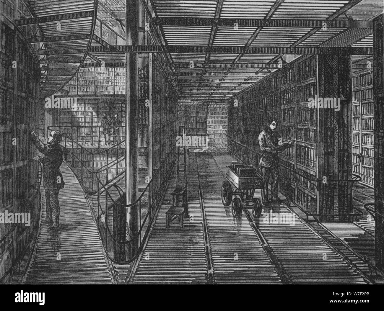 Le librerie presso il British Museum, Bloomsbury, Londra, c1875 (1878). Artista: sconosciuto. Foto Stock