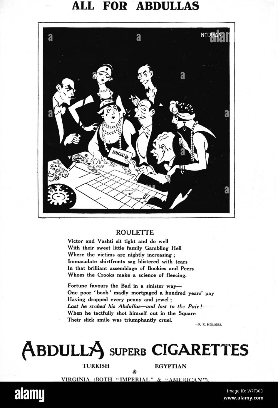 "Tutti per Abdullas - Roulette', 1927. Artista: sconosciuto. Foto Stock