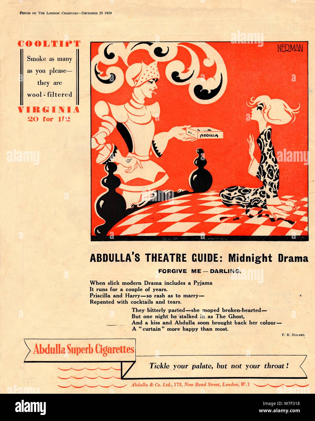 "Abdulla's Theatre guida: il dramma di Mezzanotte - mi perdoni - Darling", 1939. Artista: sconosciuto. Foto Stock