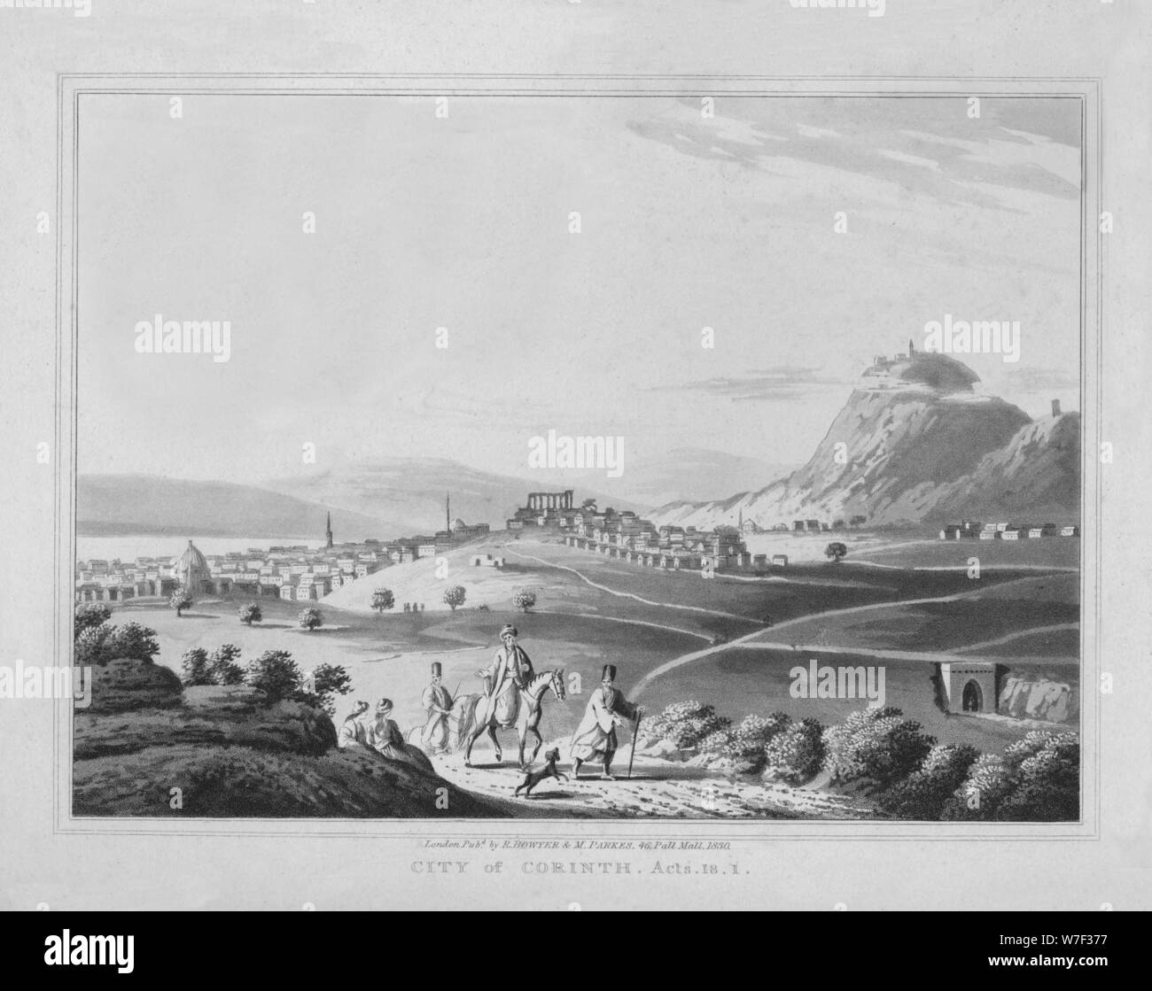 "La città di Corinto. Atti. 18.1", 1830. Artista: J Clarke. Foto Stock