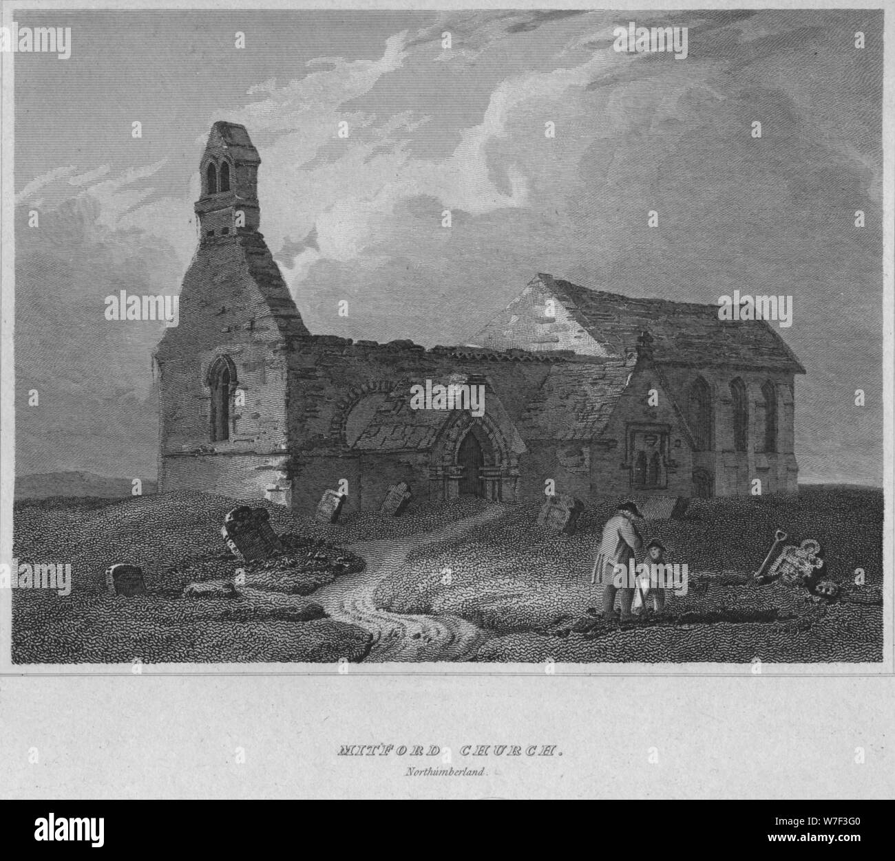 "Chiesa itford, Northumberland', 1814. Artista: John Greig. Foto Stock