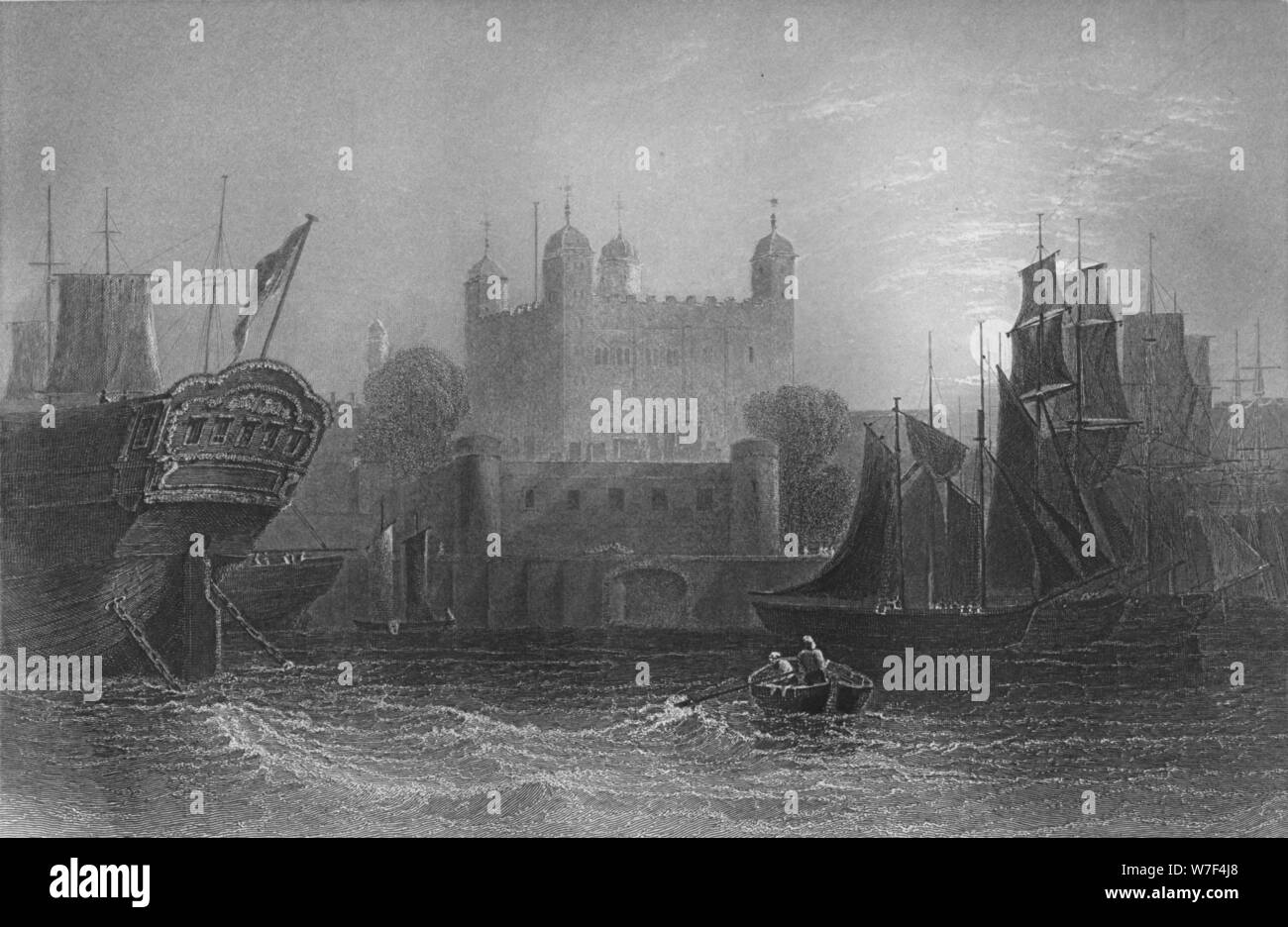 " La Torre di Londra", 1859. Artista: James Tibbitts Willmore. Foto Stock