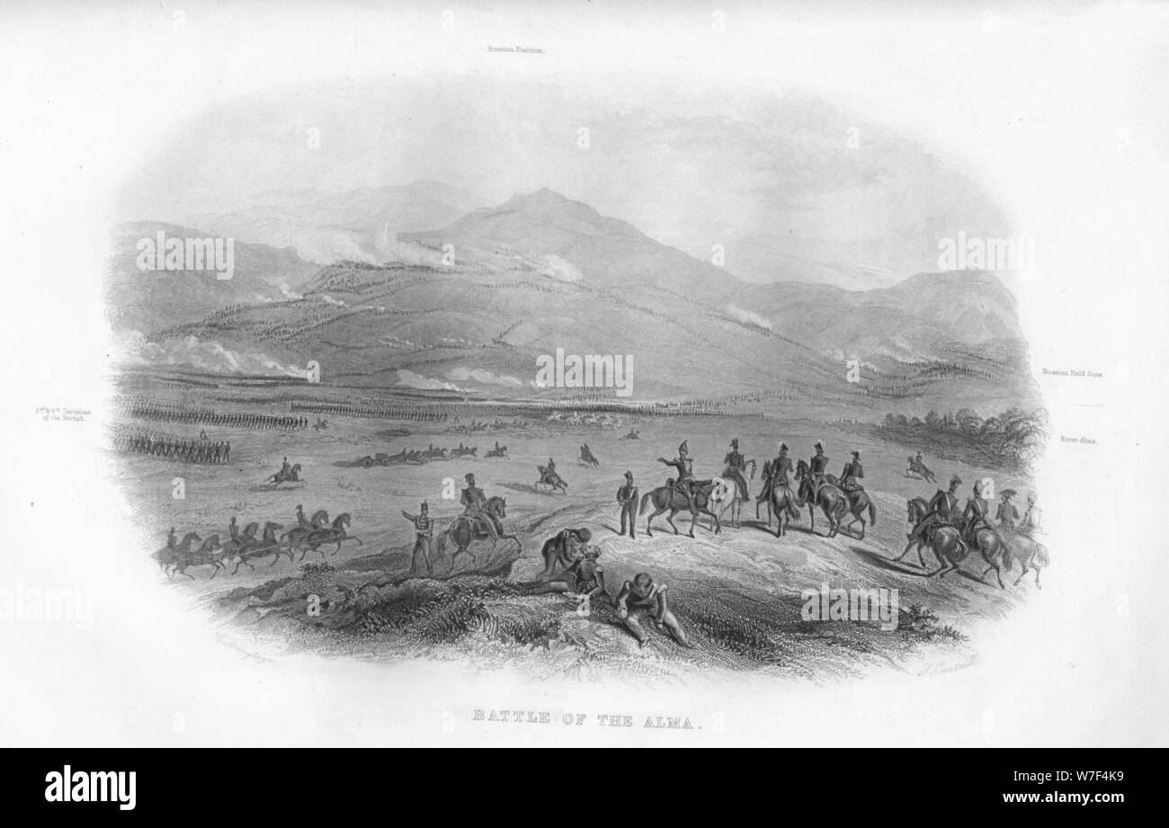 "La battaglia di Alma", 1859. Artista: J Cantrill. Foto Stock