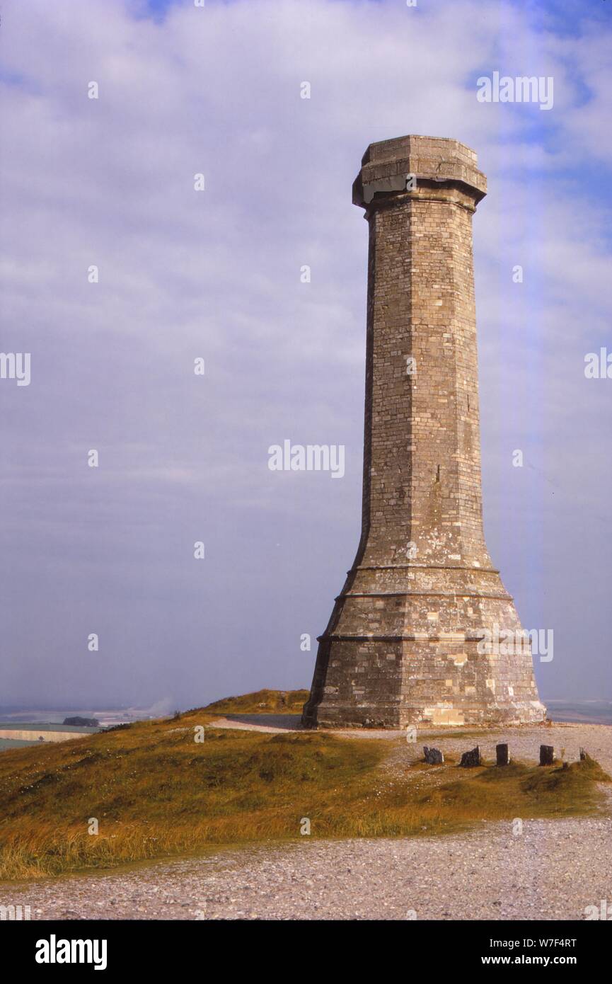 Hardy Monument, ammiraglio sir Thomas Hardy su Blackdown Hill, Dorset, xx secolo. Artista: CM Dixon. Foto Stock