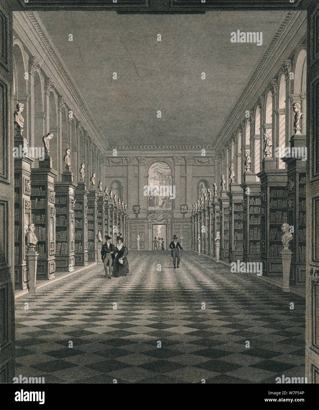 'Libreria, Trinity College, Cambridge, c1820. Artisti: James Sargant ammassatore, Henry Sargant ammassatore. Foto Stock