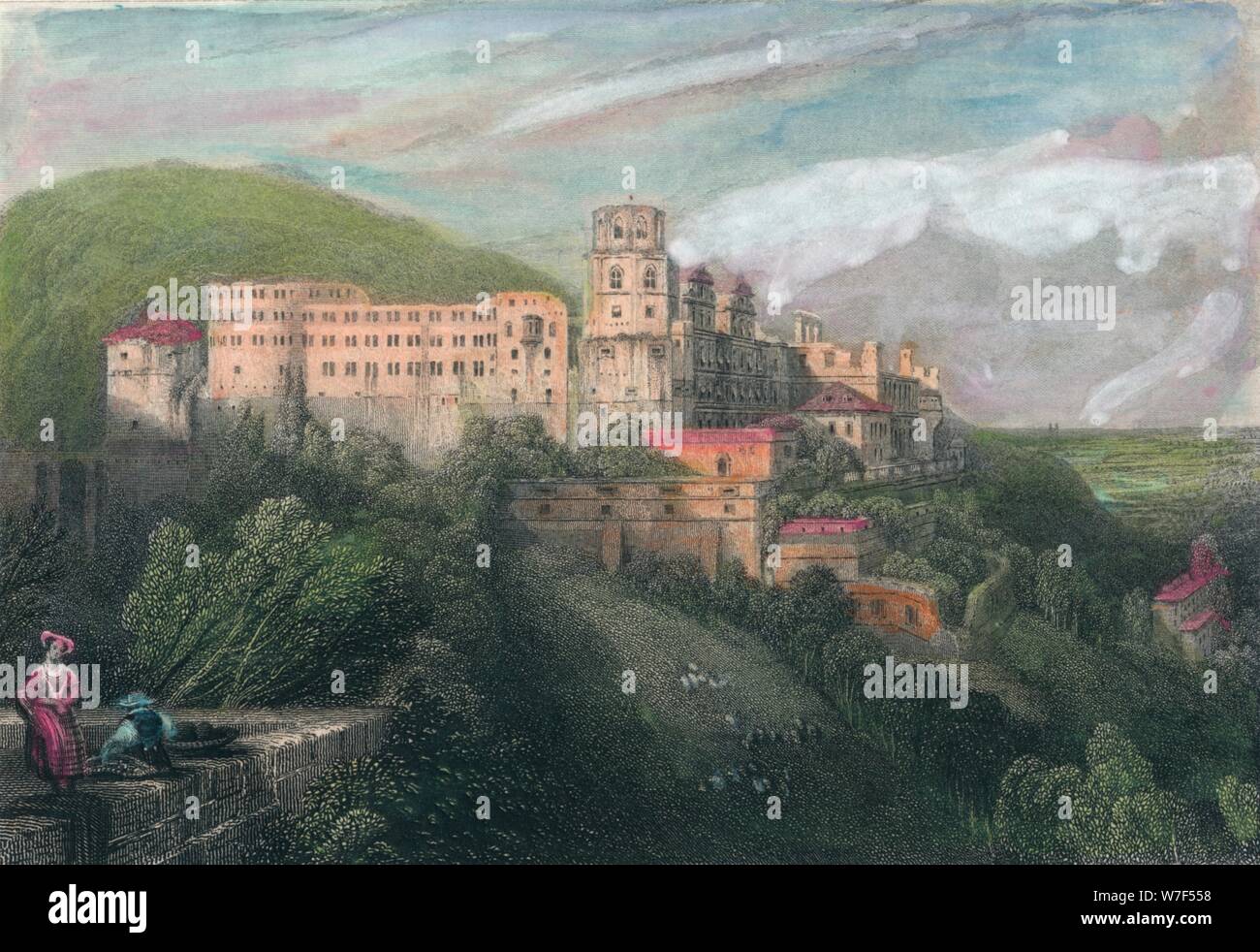 "Heidelberg', C1834. Artista: James Tibbitts Willmore. Foto Stock