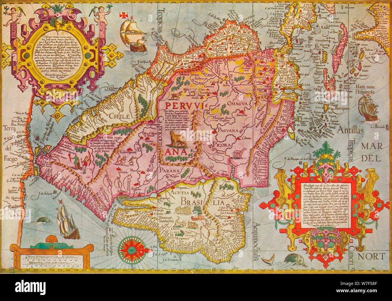 'Map del Peru', C1599. Artista: Arnoldus Florentius. Foto Stock
