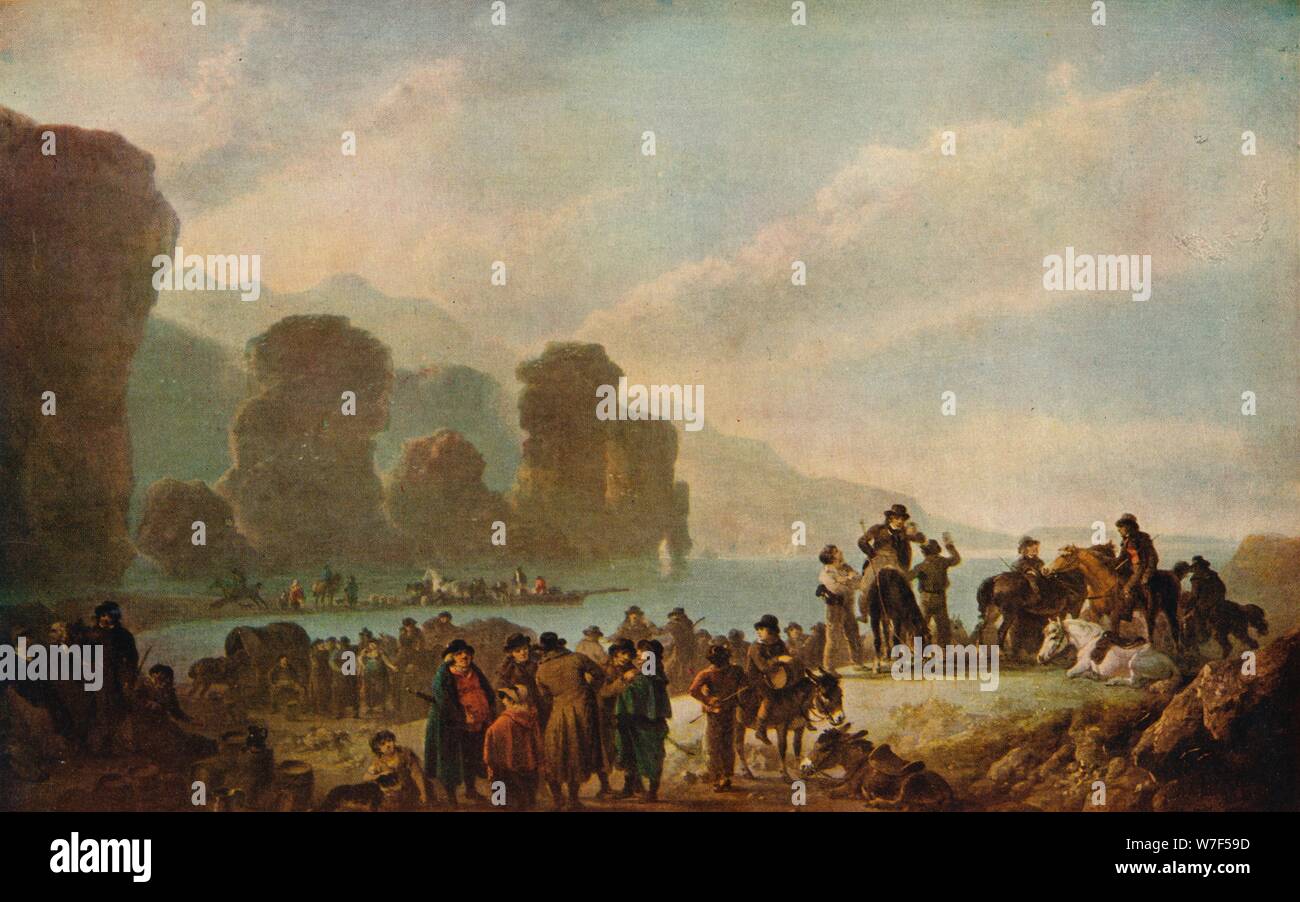 'Smugglers sulla costa irlandese', 1808. Artista: Julius Caesar Ibbetson. Foto Stock