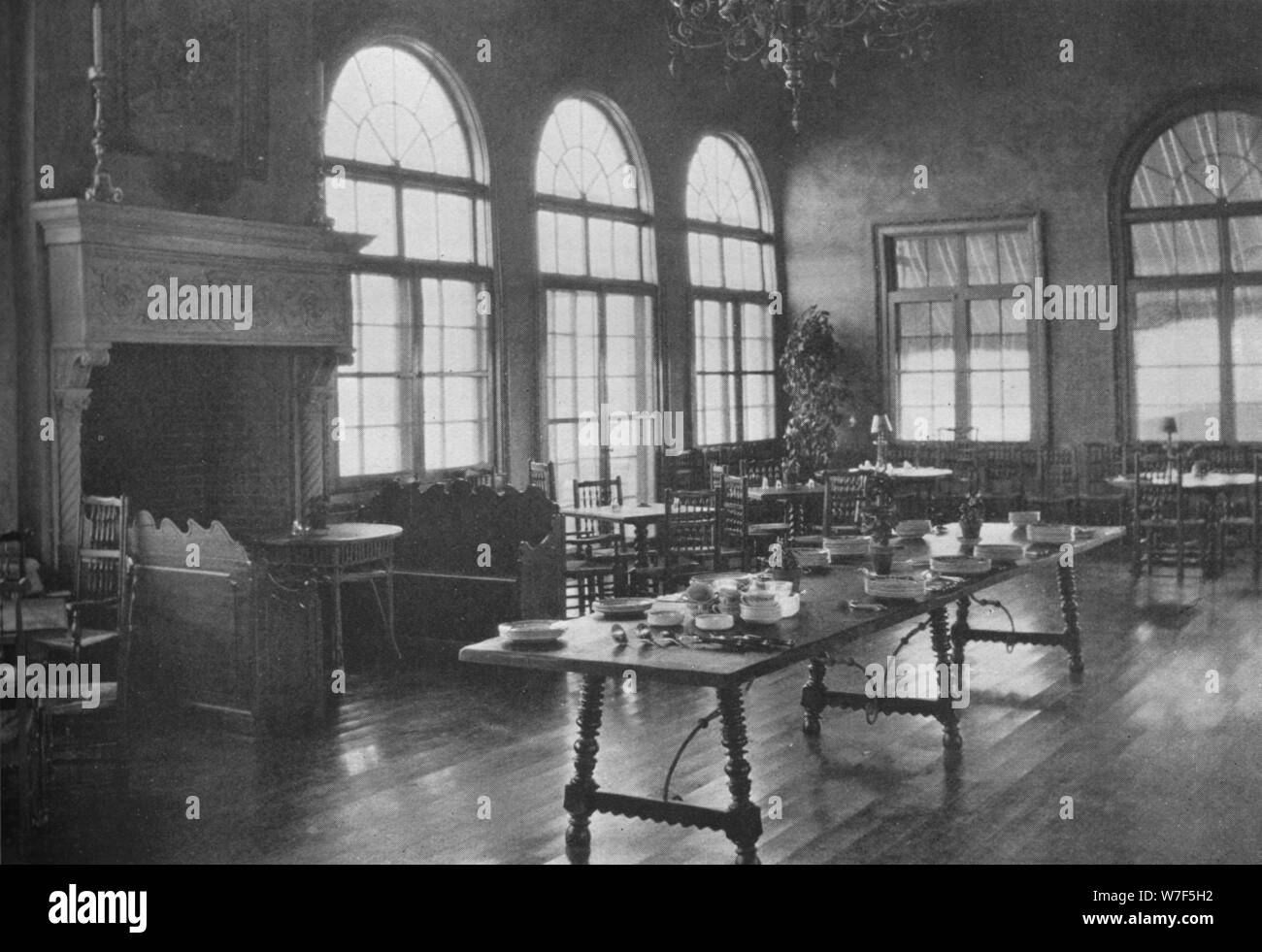 La sala da pranzo, Gulf Stream Golf Club, Palm Beach, Florida, 1925. Artista: sconosciuto. Foto Stock