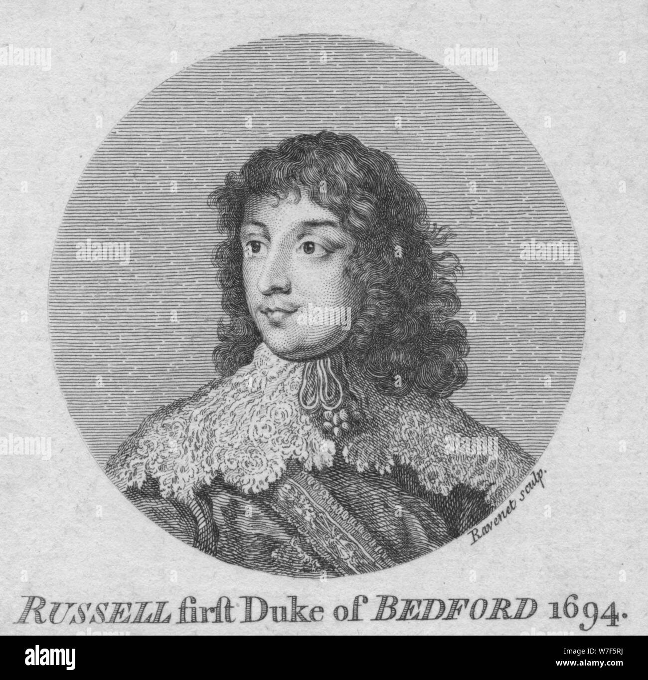 'William Russell, primo duca di Bedford', C1758. Artista: Simon François Ravenet. Foto Stock