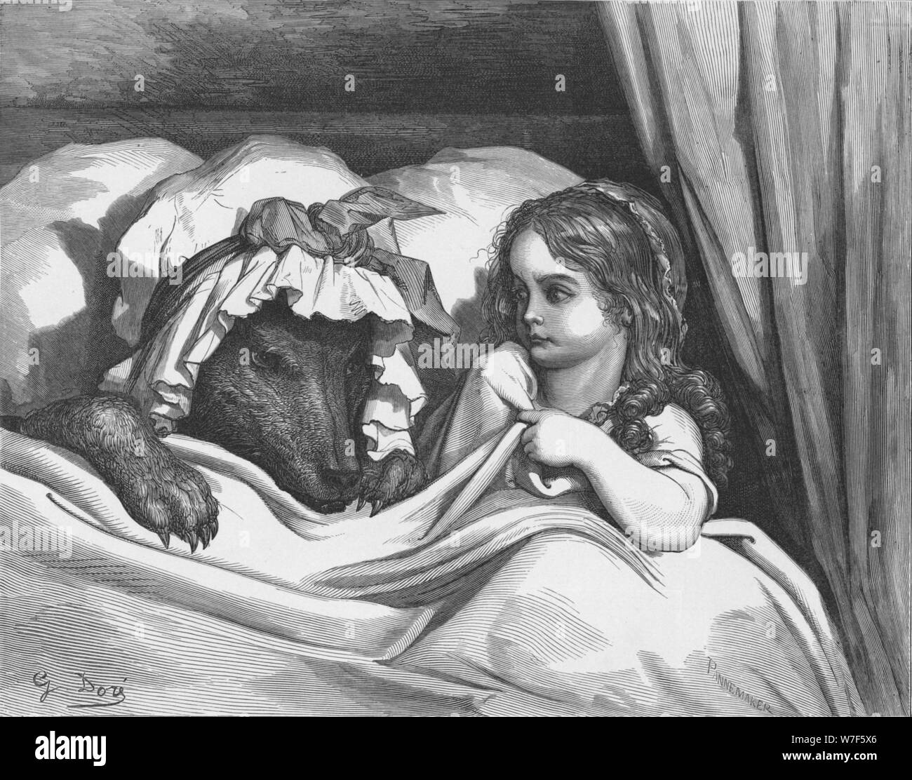 "Il lupo travestito", 1870. Artista: Adolphe François Pannemaker. Foto Stock