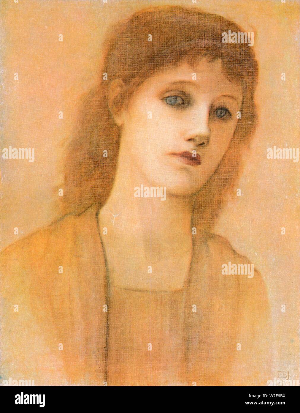 " Studio di una testa', 1878, (1917). Artista: Sir Edward Coley Burne-Jones. Foto Stock