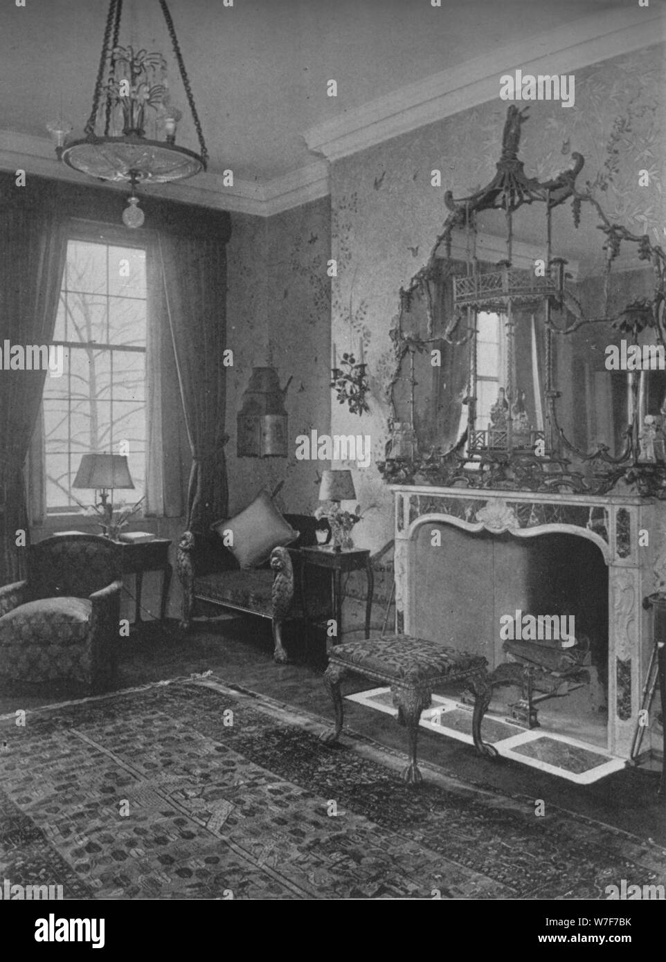 Sala di ricevimento, casa di Miss Anna Morgan, New York City, 1924. Artista: sconosciuto. Foto Stock