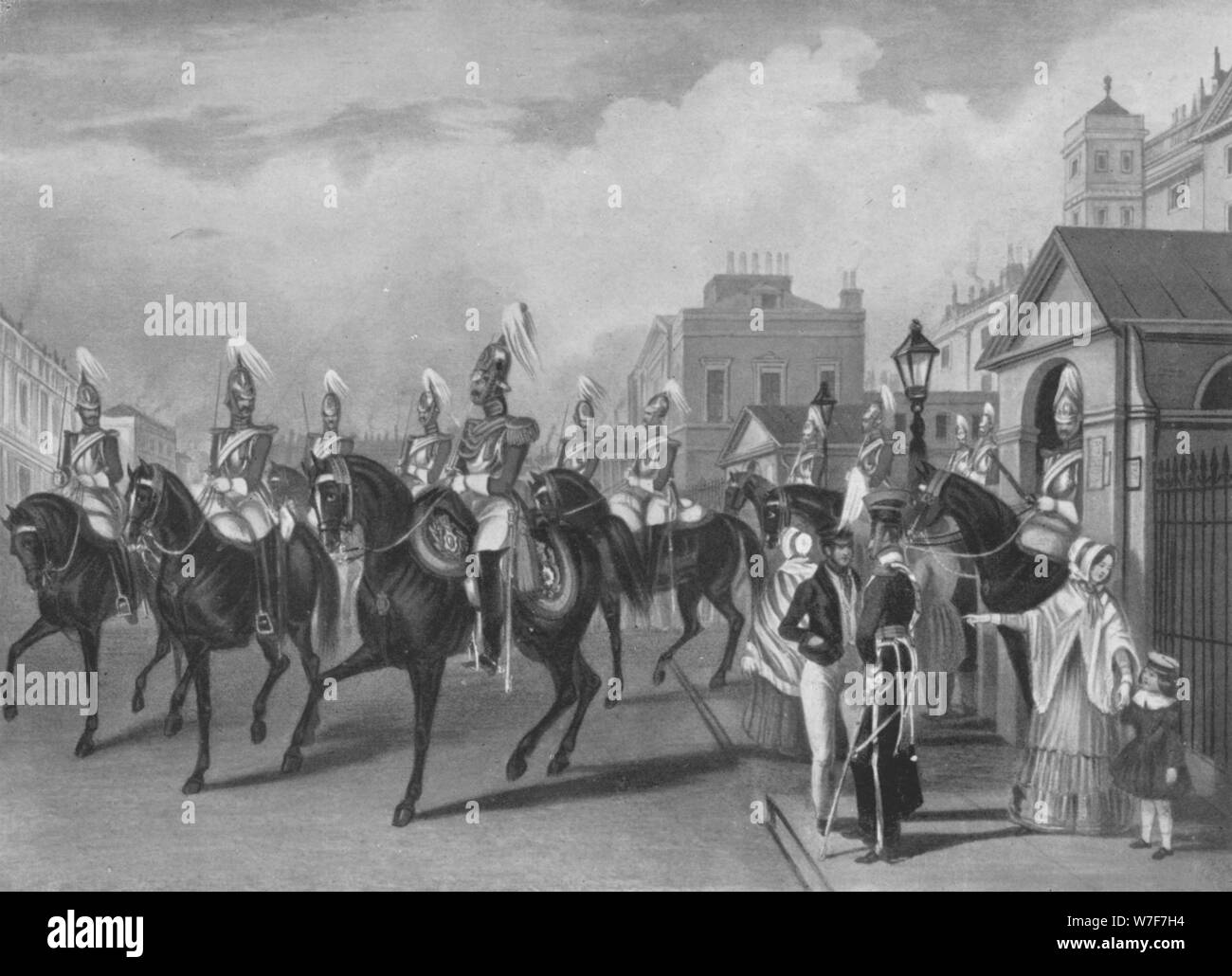 "Seconda vita delle guardie Relieving guardia', 1844 (1909). Artista: James William Giles. Foto Stock