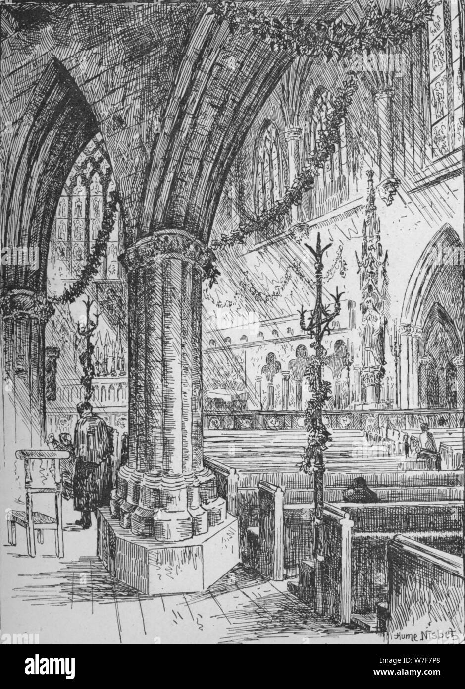 " Il santuario, Farm Street', 1890. Artista: Hume Nisbet. Foto Stock