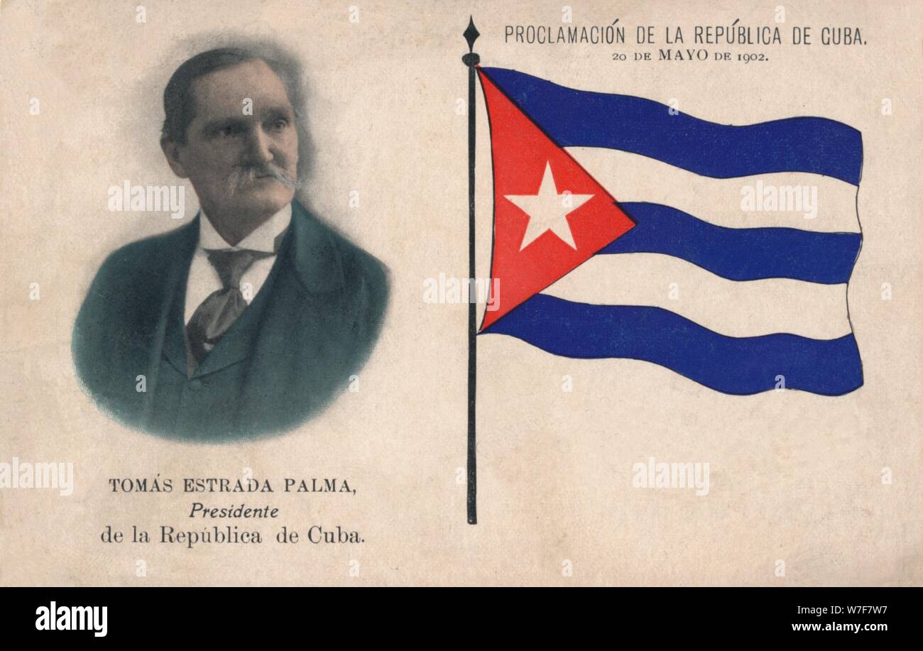 "Tomas Estrada Palma, Presidente de la Republica de Cuba", 1902. Artista: sconosciuto. Foto Stock