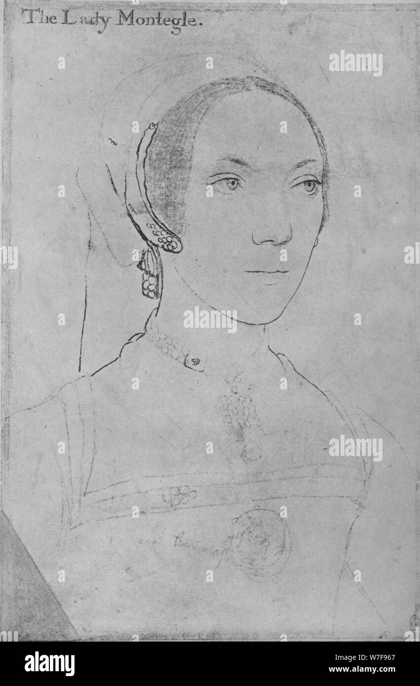 'Mary, Lady Monteagle', c1538-1540 (1945). Artista: Hans Holbein il Giovane. Foto Stock