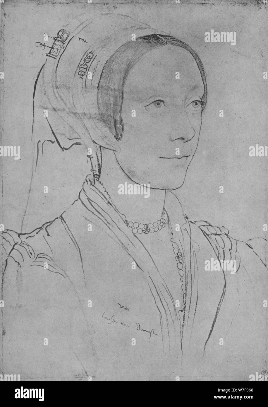 "Una signora: sconosciuto', c1532-1543 (1945). Artisti: Hans Holbein il Giovane e sconosciuto. Foto Stock