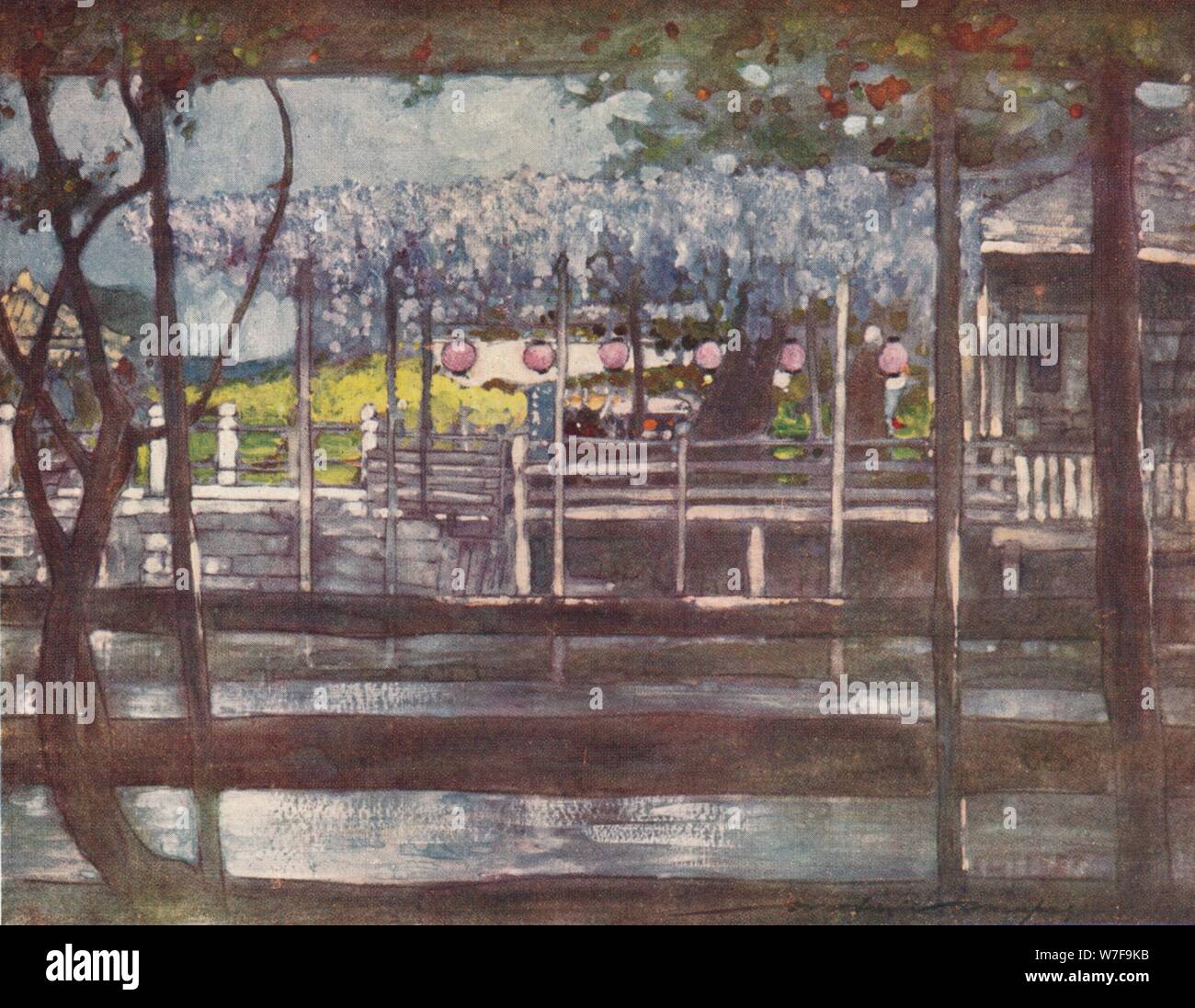 'Un Glicine Garden', c1887, (1901). Artista: Mortimer Menpes L. Foto Stock