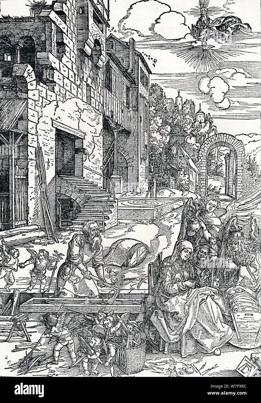 "La Sacra Famiglia in Egitto", c1501-1502, (1906). Artista: Albrecht Dürer. Foto Stock