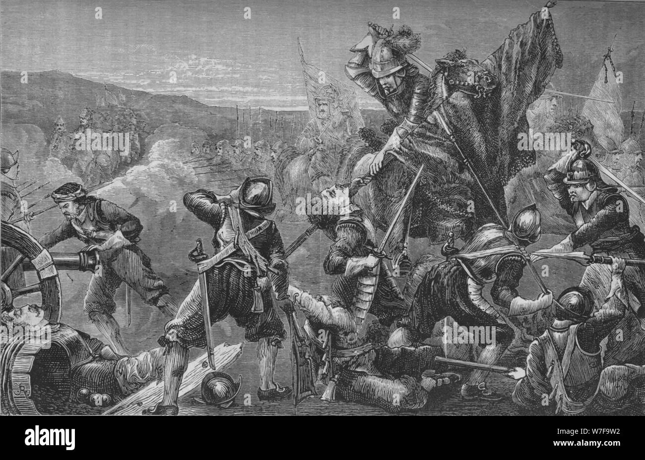 "La battaglia di Naseby', 14 giugno 1645 (c1880). Artista: sconosciuto. Foto Stock