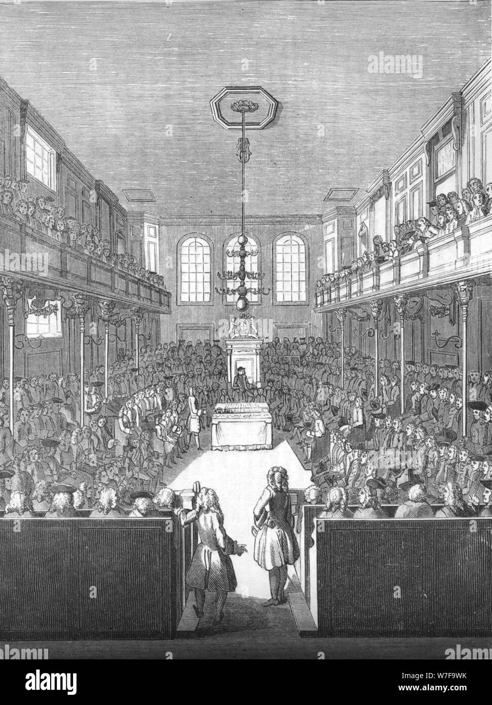 "House of Commons nel tempo di George II', 1845. Artista: sconosciuto. Foto Stock