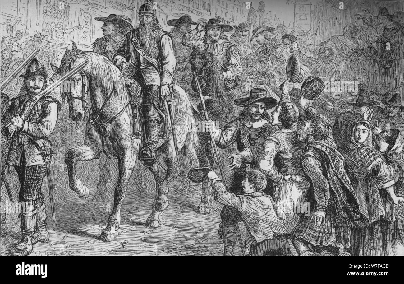 'General Dalzell entrando in Edinburgh', luglio 1666, (c1880). Artista: sconosciuto. Foto Stock