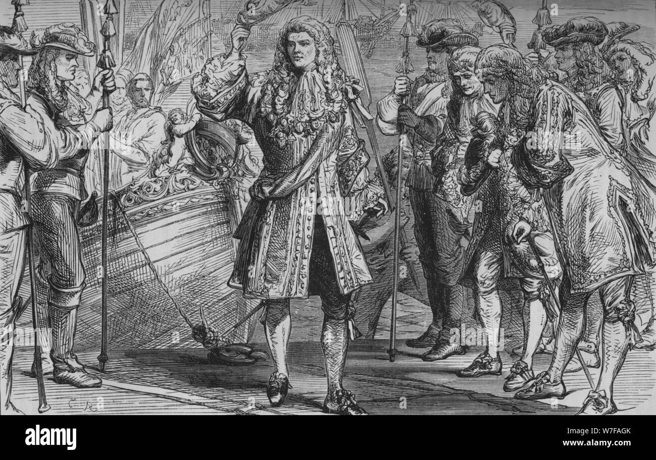 " King James II. In atterraggio a Kinsale', 12 marzo 1689 (c1880). Artista: sconosciuto. Foto Stock