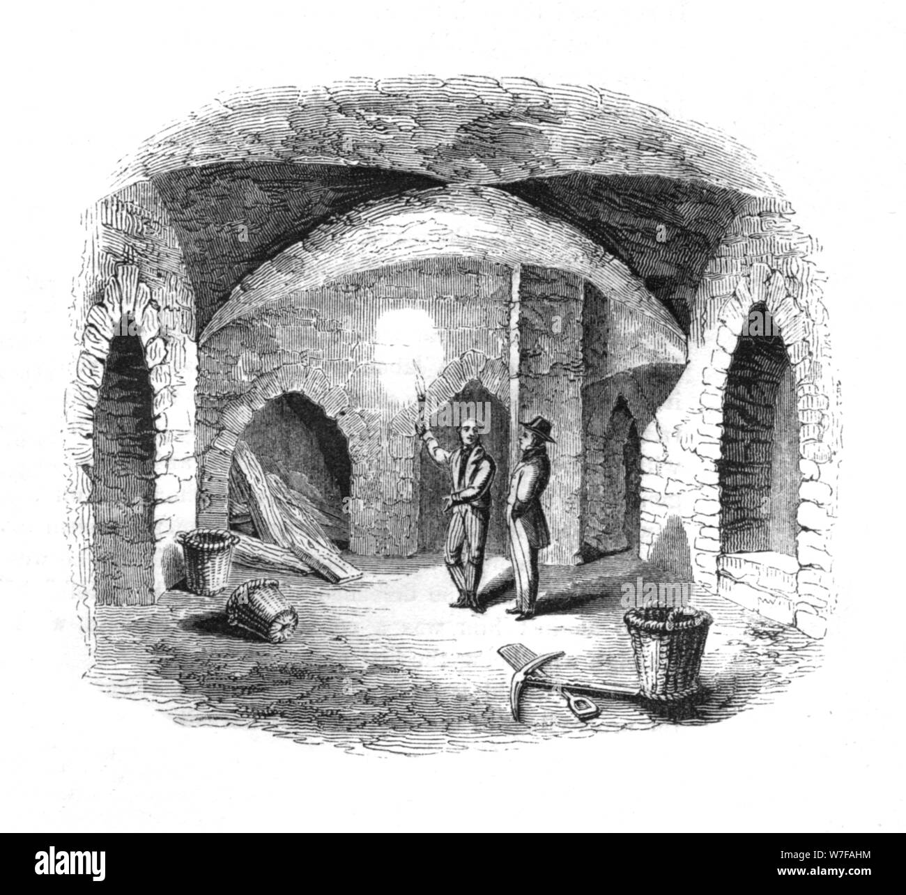 "Vault sotto la vecchia casa dei signori", 1845. Artista: sconosciuto. Foto Stock