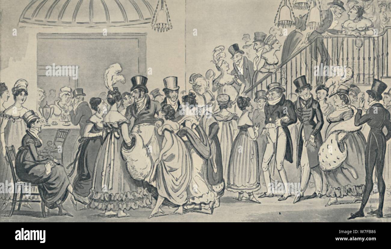 "Nel salone a Covent Garden, 1821", (1920). Artisti: Isaac Robert Cruikshank, George Cruikshank. Foto Stock