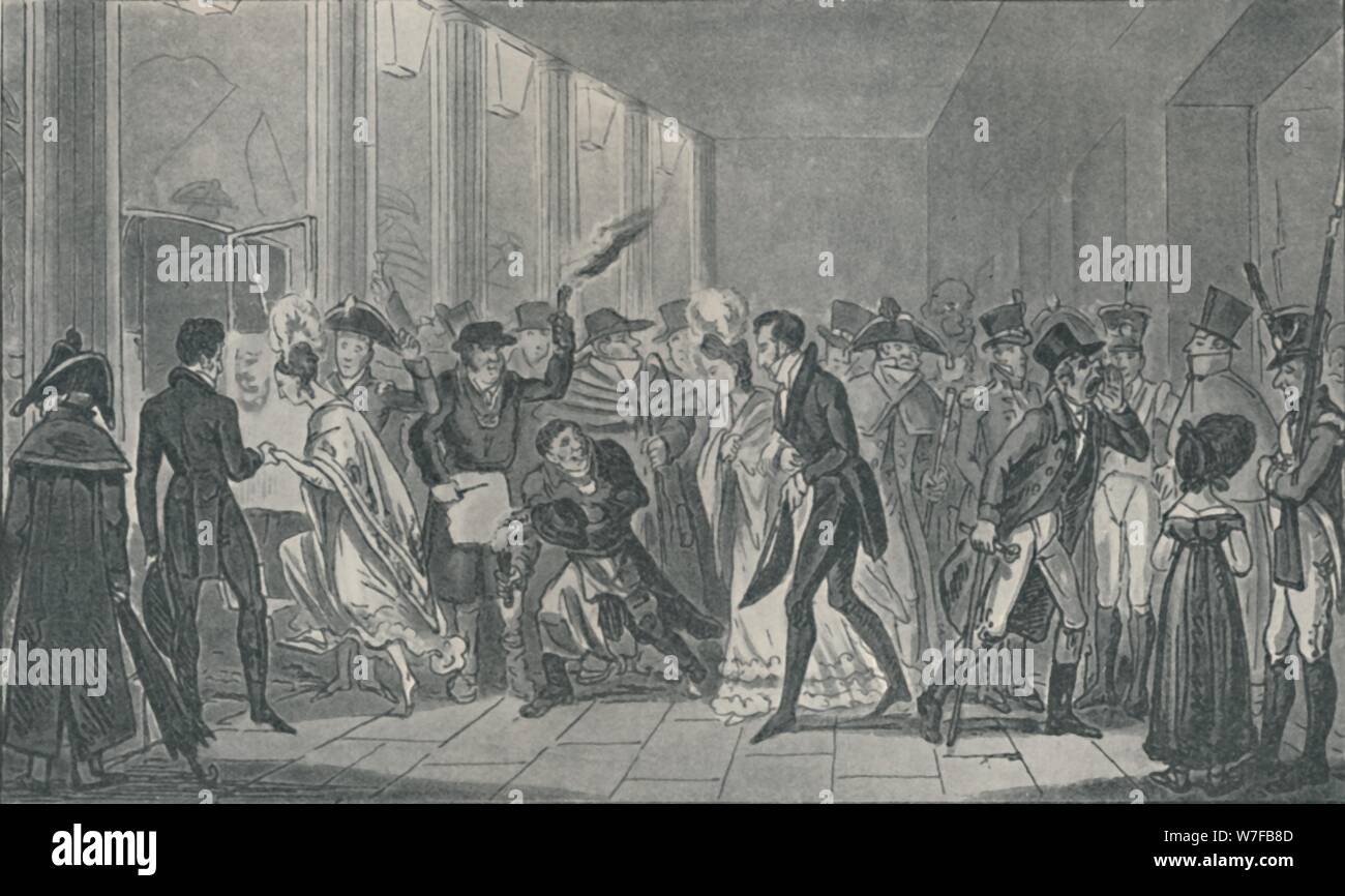 "Dopo il teatro, 1821", (1920). Artisti: Isaac Robert Cruikshank, George Cruikshank. Foto Stock