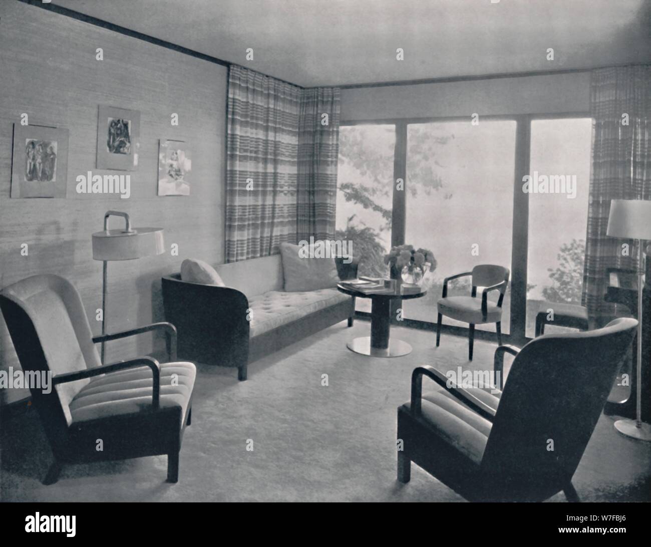 "Il salotto di una casa progettata da Howard T. Fisher per Miss Ruth pagina", 1935. Artista: Kaufman & Fabry Co. Foto Stock