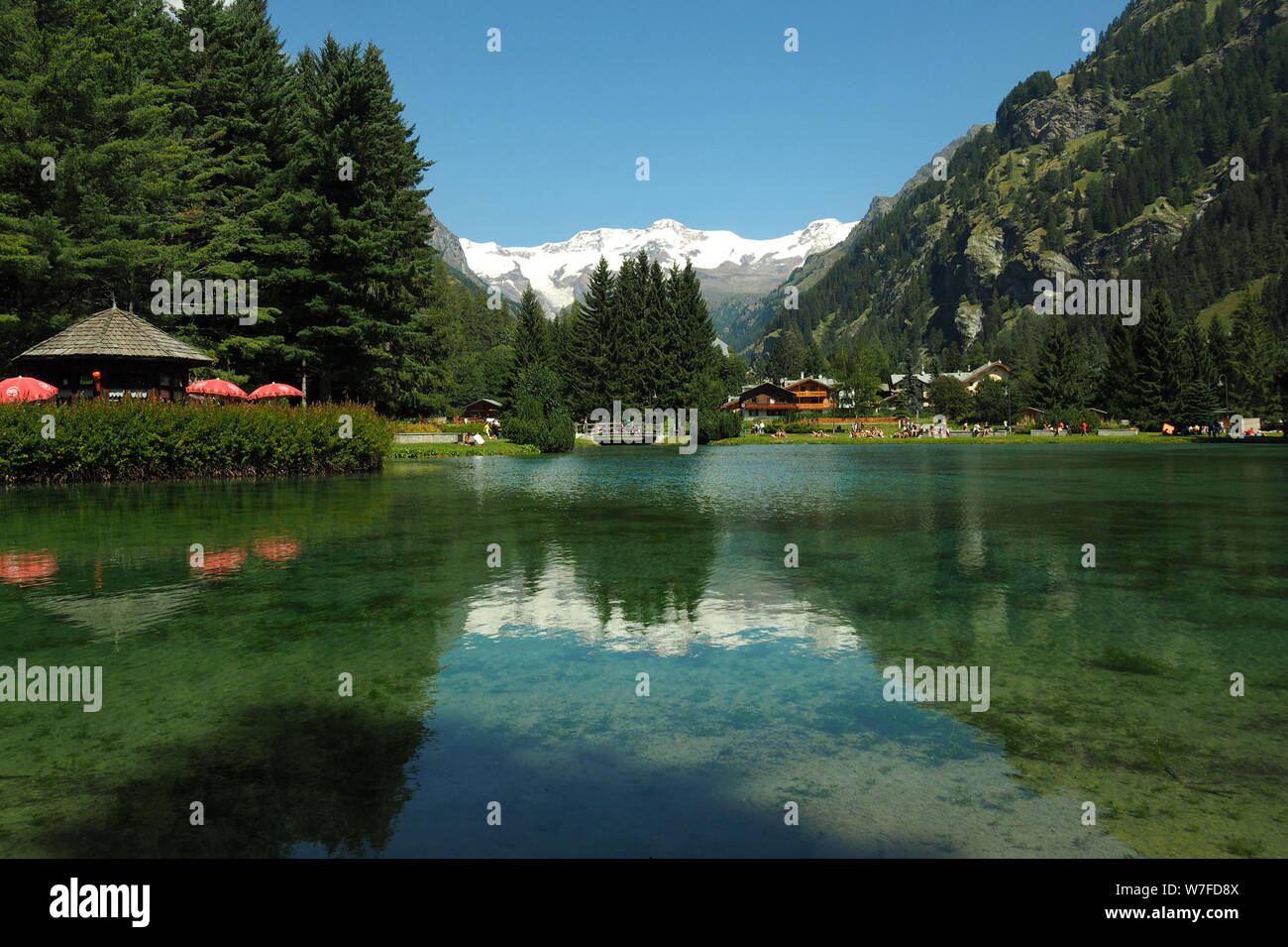 Lago di Gressoney-Saint-Jean, Asta, Italia Foto Stock