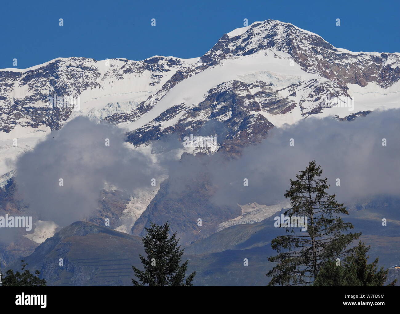 Monte Rosa scape da Gressoney, Aosta, Italia Foto stock - Alamy