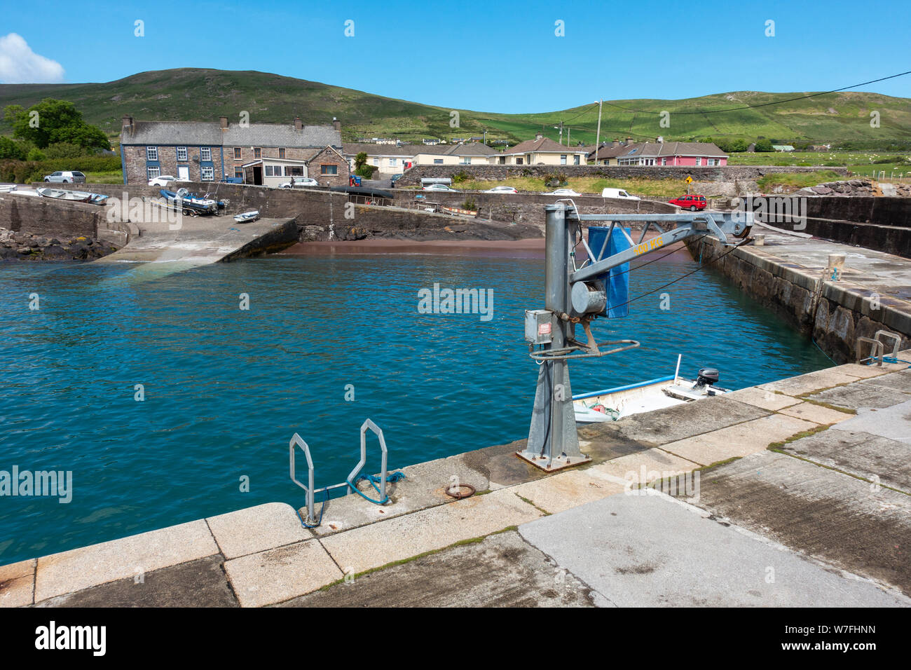 Brandon Harbour su Brandon Bay sulla penisola di Dingle, nella contea di Kerry, Repubblica di Irlanda Foto Stock