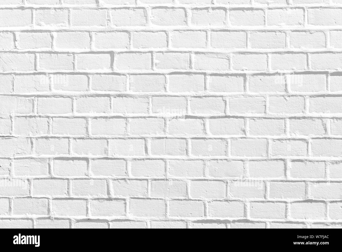 Pulire bianco muro di mattoni, come texture, sfondo o sfondo, foto in alta risoluzione Foto Stock