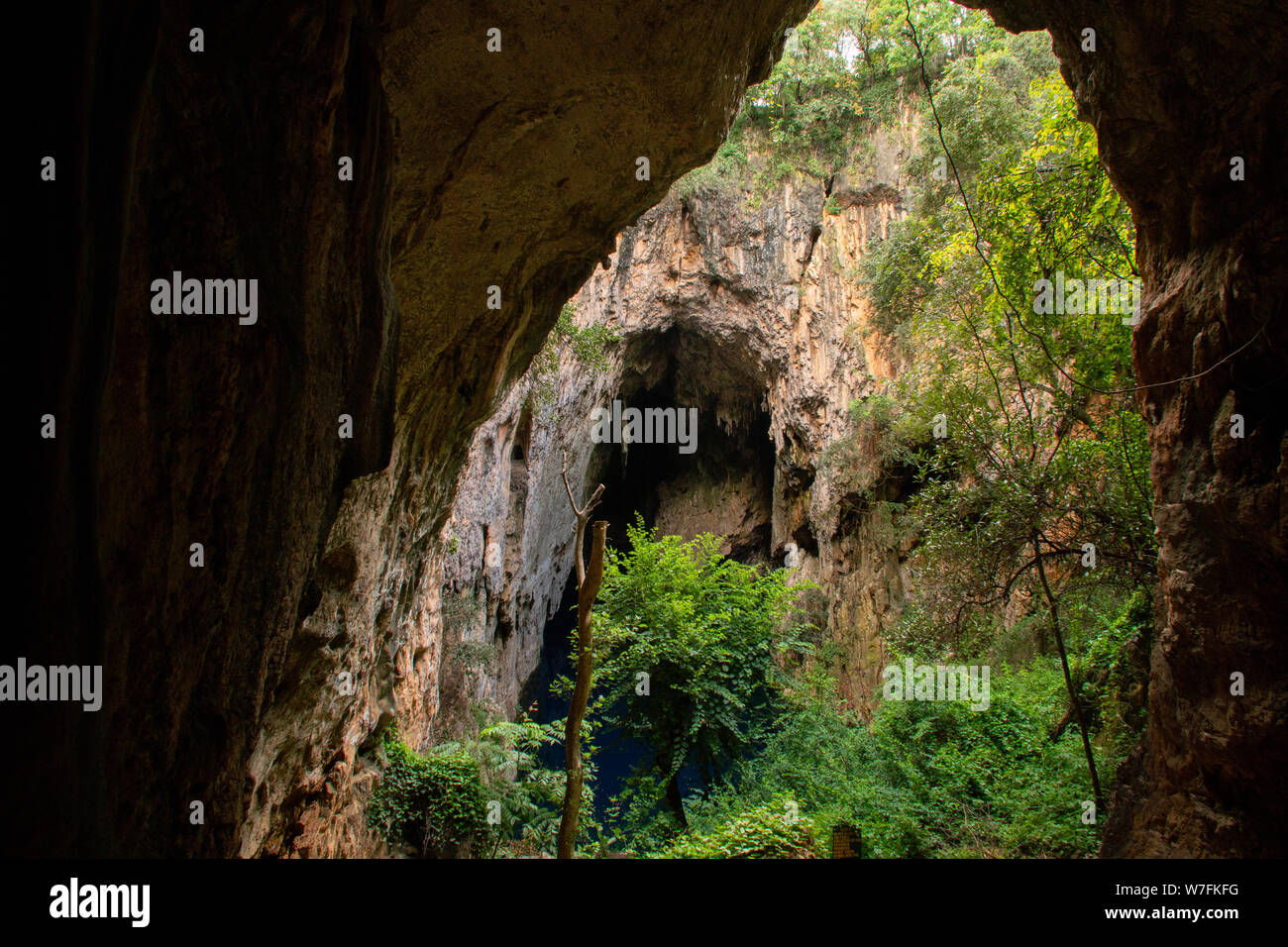 Chinhoyi Grotte, Zimbabwe. Calcare e Dolomia grotte situato a circa 9 chilometri a nord-ovest di Chinhoyi Foto Stock