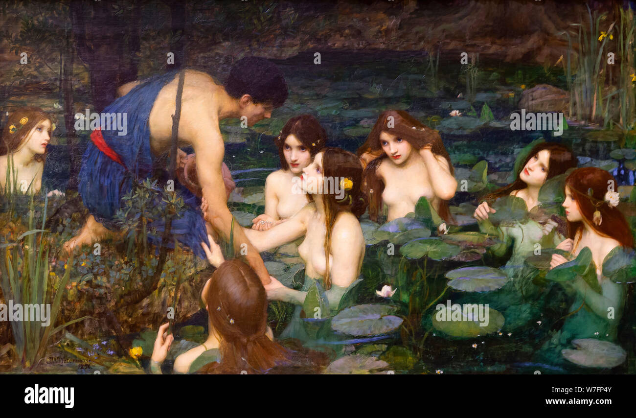 Hylas e le Ninfe, John William Waterhouse, 1896, Foto Stock