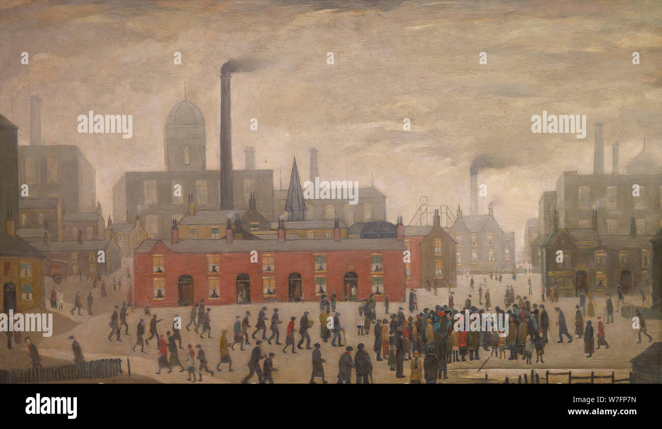 Un incidente, LS Lowry, 1926, Foto Stock