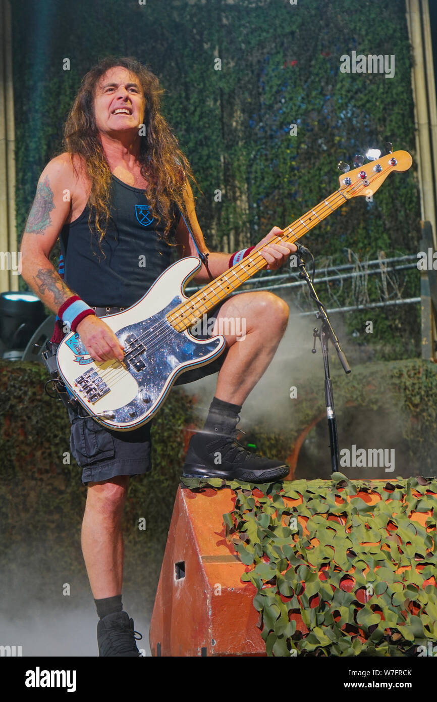 Montréal, Québec, Canada,Agosto 5,2019. Iron Maiden concerto al centro della Bell a Montreal, Quebec, Canada.Credit:Mario Beauregard/Alamy News Foto Stock